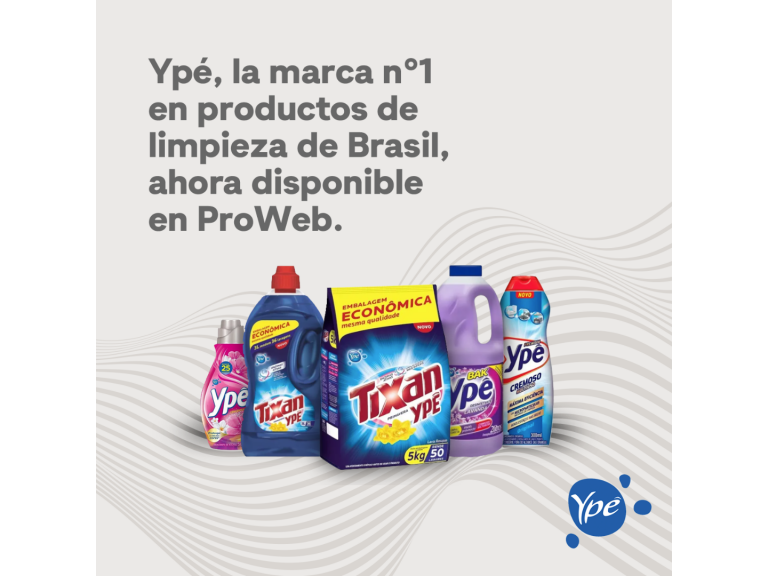 Yp, la marca ms vendida en productos de limpieza de Brasil, disponible en Proweb.