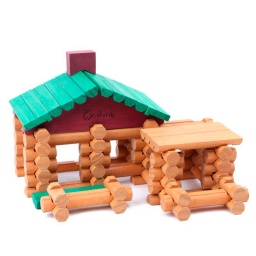 Juego de Construccion y Encastre Granja y Tienda en Madera