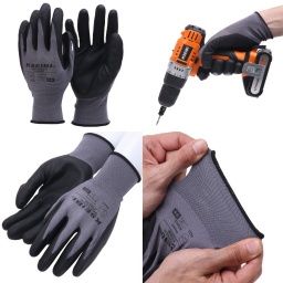 Guantes de Trabajo Anticorte Reforzado Industrial Negro L