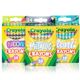 72 Crayolas Metlicas Perladas y Neon Colores Brillantes