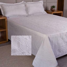 Colcha Gris Plata 2 Plazas, Queen 230x260 Cubrecama y Fundas