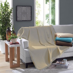 Manta Para Sillon Y Cama Throw  Dohler 100% Algodn Beige