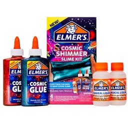 Kit de Slime Brillo Csmico No Txico Lavable 4 Pzas Elmers