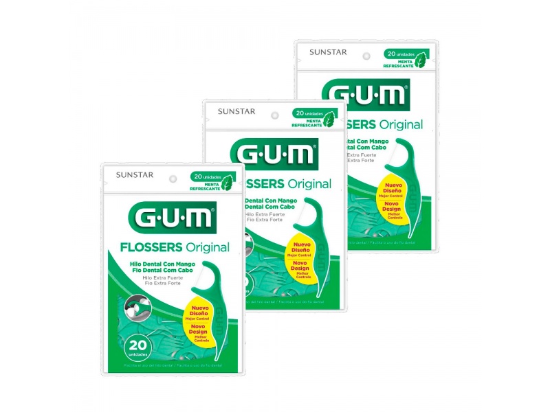 Hilo Dental Con Mango Flossers Gum Adulto x 20 Sabor Menta