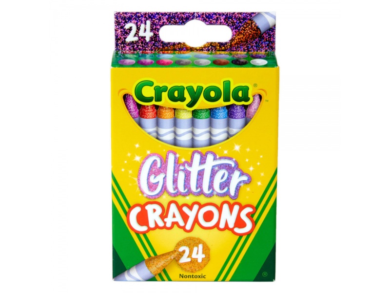 24 Crayones con Brillantina No Toxicas Crayola Con Glitter