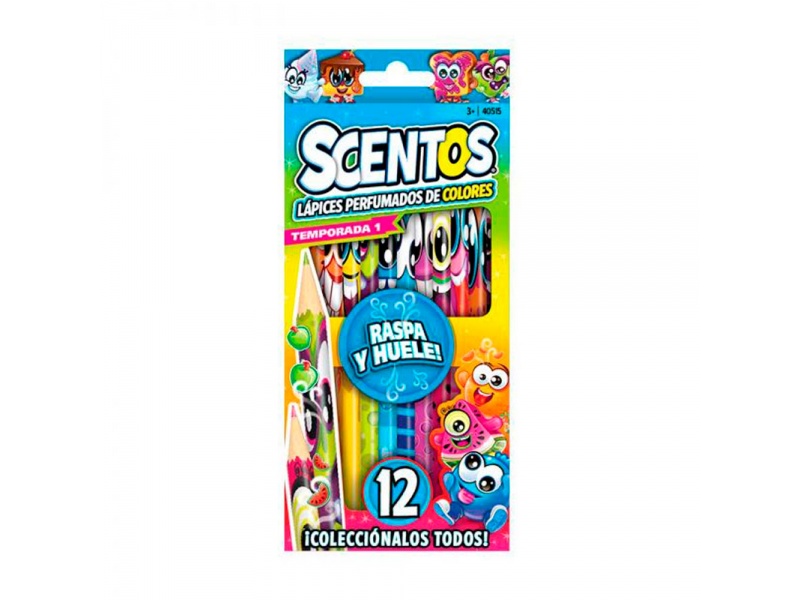 Set de 12 Lpices de Colores con Aroma Perfumado Scentos